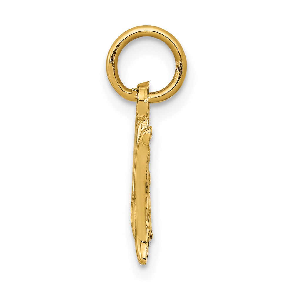 14K Gelbgold Poliert Mama mit Kreuz Charm