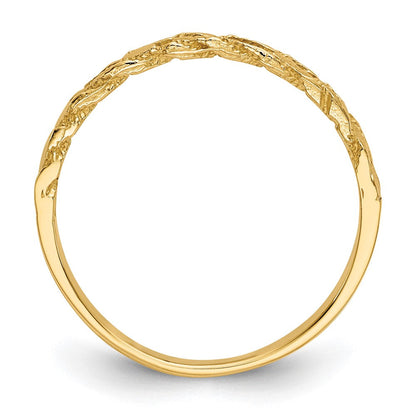 14K Gelbgold Ring mit diamantgeschliffenem Kordelmuster
