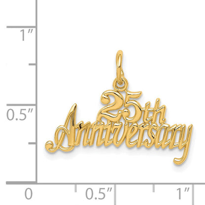 14K Gelbgold 25th Jahrestag Charm