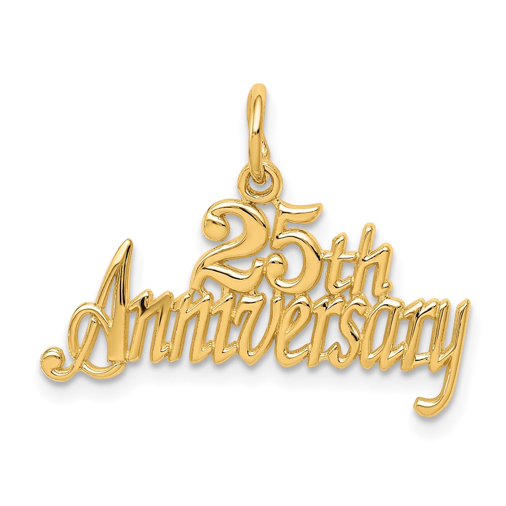 14K Gelbgold 25th Jahrestag Charm