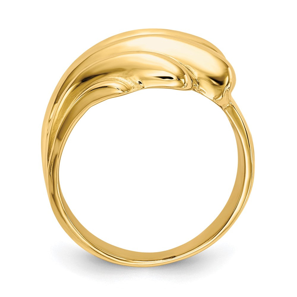 14K Gelbgold Ring mit Hochglanzpolitur und Wölbung
