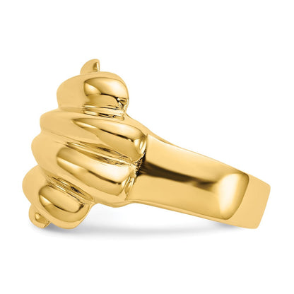 14K Gelbgold Ring mit Hochglanzpolitur und Wölbung