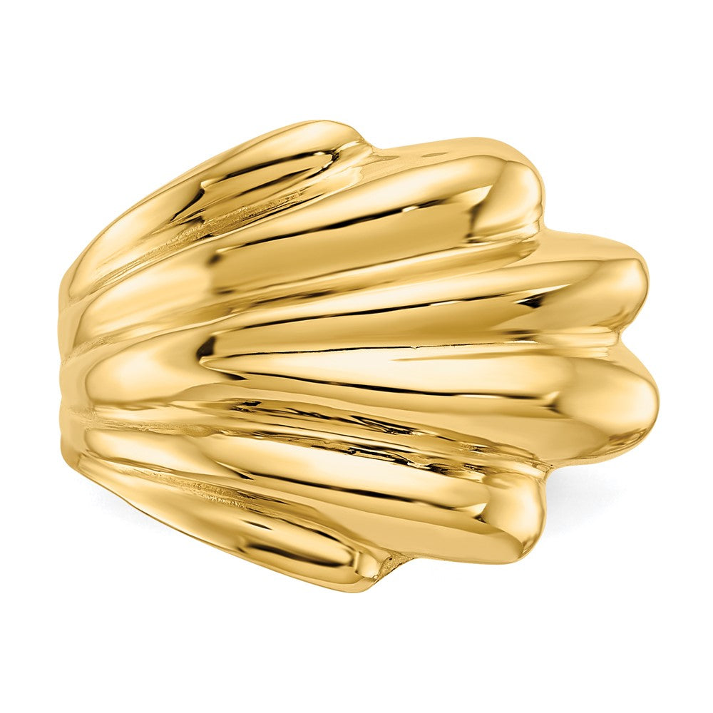 14K Gelbgold Ring mit Hochglanzpolitur und Wölbung