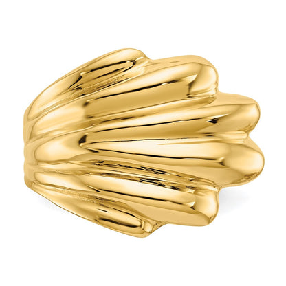 14K Gelbgold Ring mit Hochglanzpolitur und Wölbung