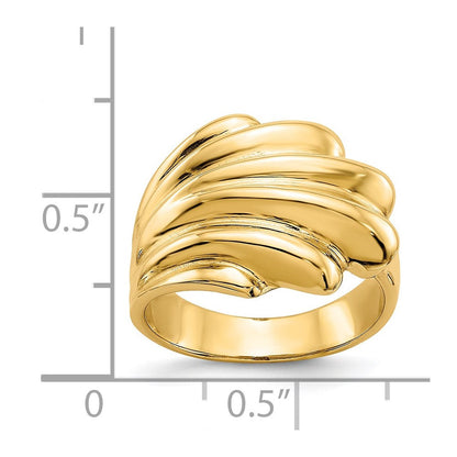 14K Gelbgold Ring mit Hochglanzpolitur und Wölbung