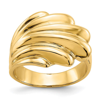 14K Gelbgold Ring mit Hochglanzpolitur und Wölbung