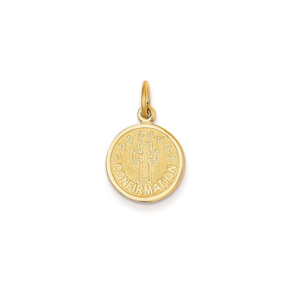 14K Gelbgold Konfirmations-Anhänger mit Kreuzmedaille