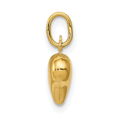 14K Gelbgold Poliert 3-d Gewölbt Herz Charm