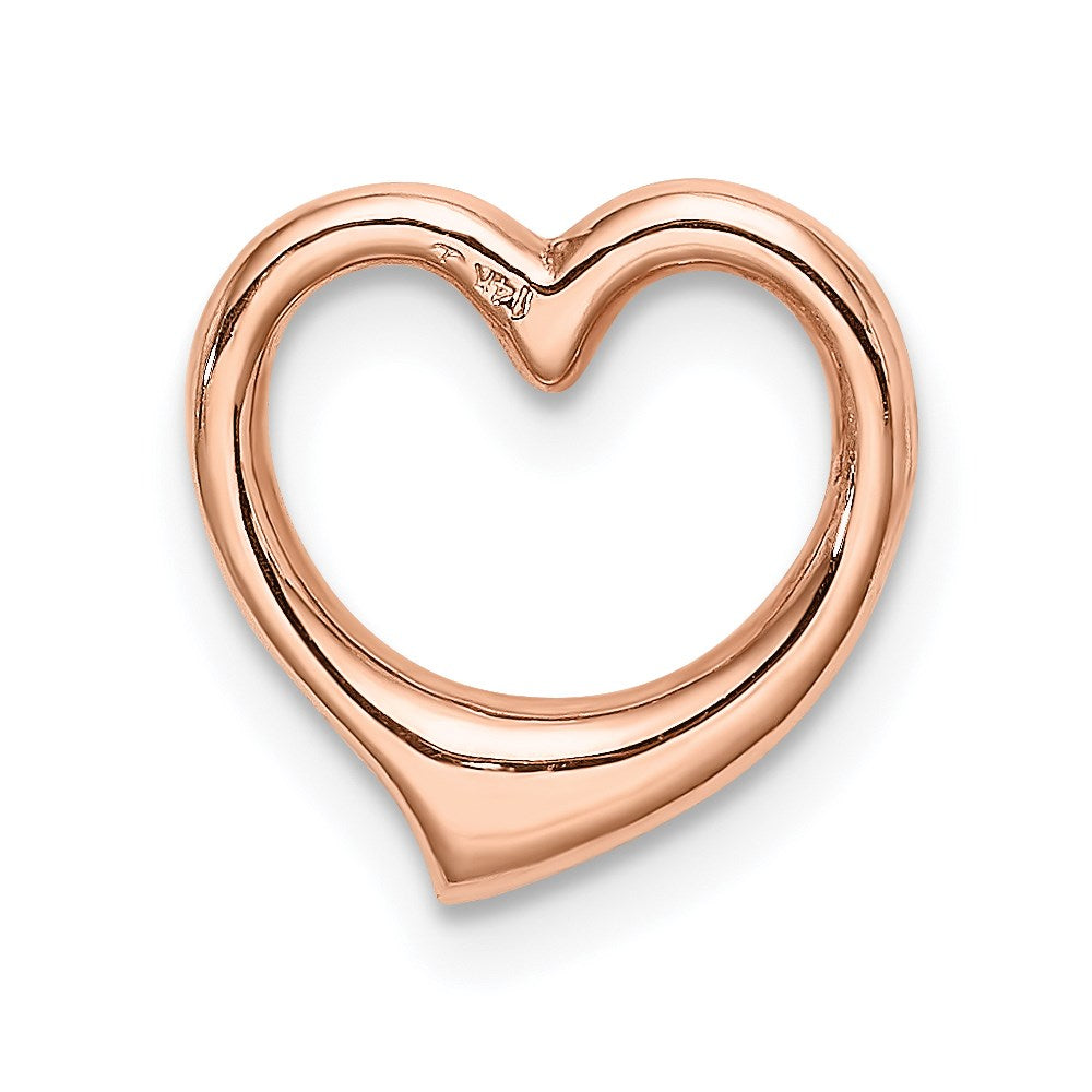 14K Roségold Poliert Herz Kette Anhänger
