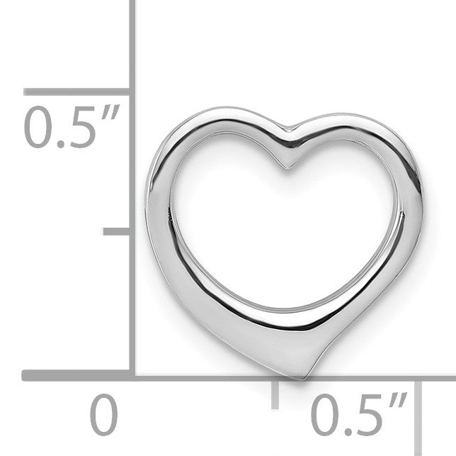 14K Weißgold Poliert Herz Kette Anhänger