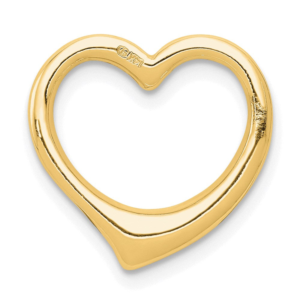 14K Gelbgold Poliert Herz Kette Anhänger