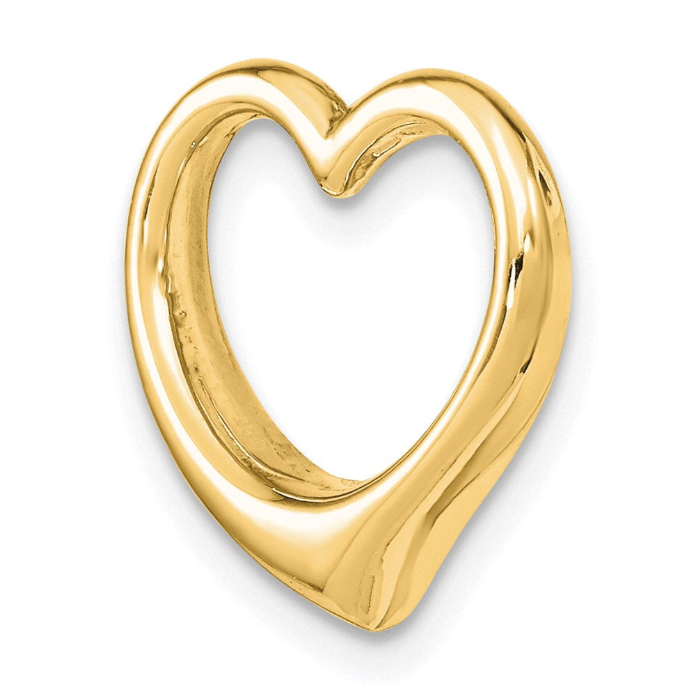 14K Gelbgold Poliert Herz Kette Anhänger