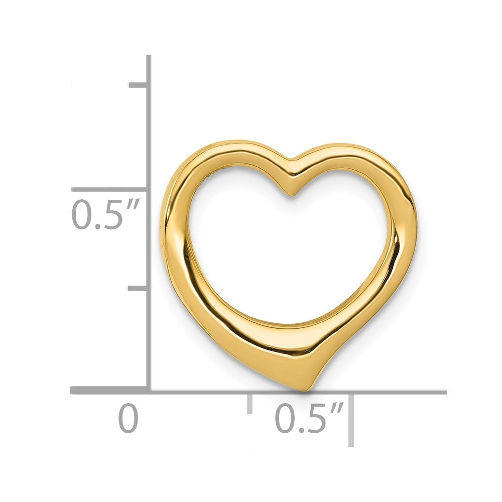 14K Gelbgold Poliert Herz Kette Anhänger