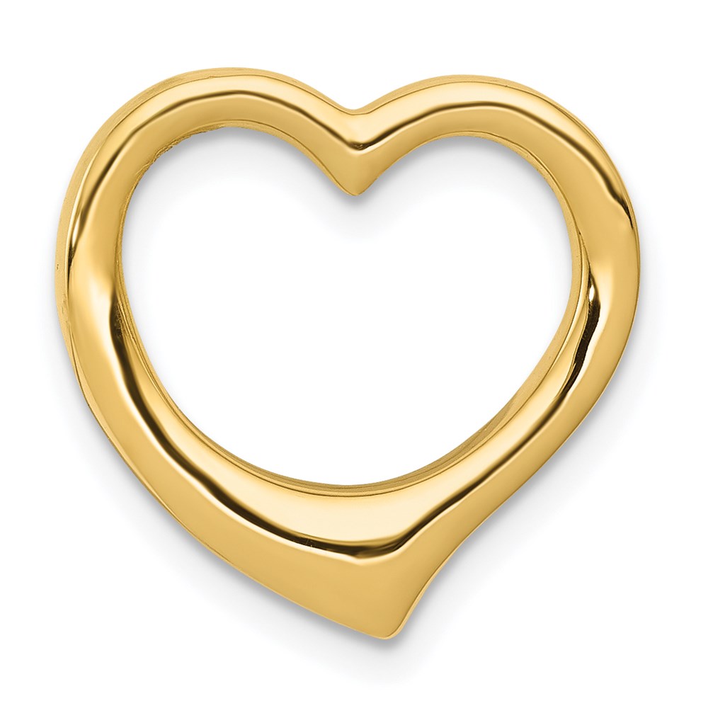 14K Gelbgold Poliert Herz Kette Anhänger