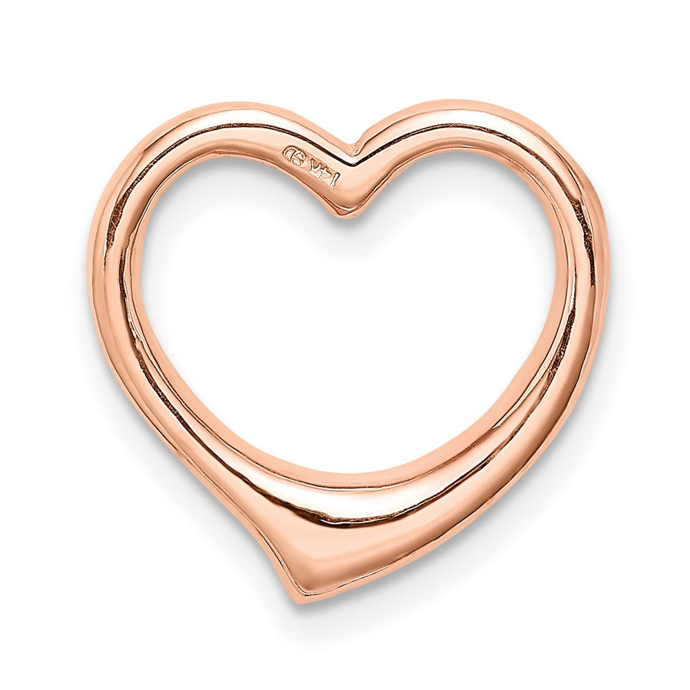 14K Roségold Poliert Herz Kette Anhänger