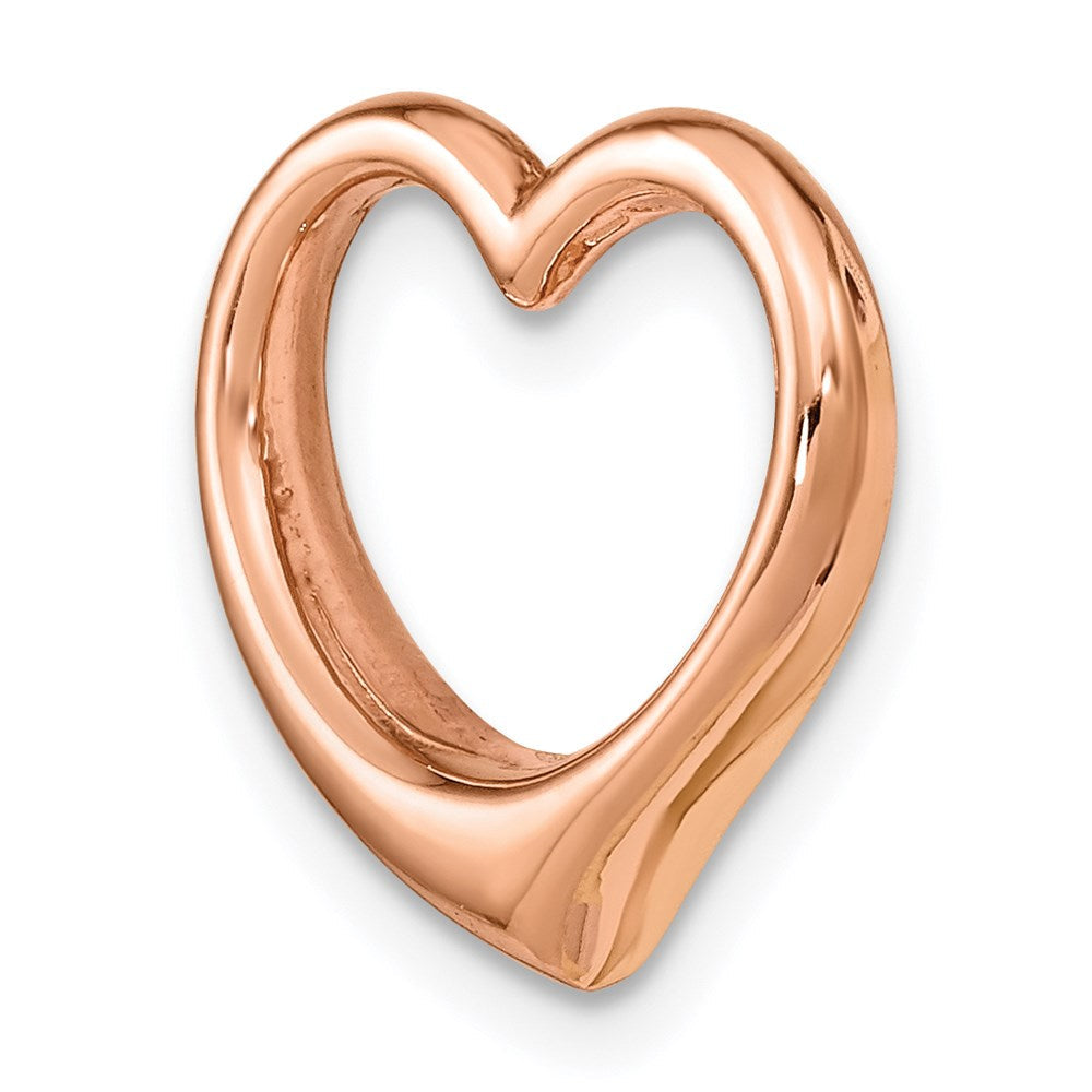 14K Roségold Poliert Herz Kette Anhänger