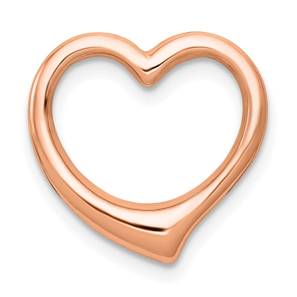 14K Roségold Poliert Herz Kette Anhänger