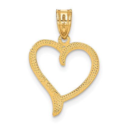 14K Gelbgold Poliert Herz Anhänger