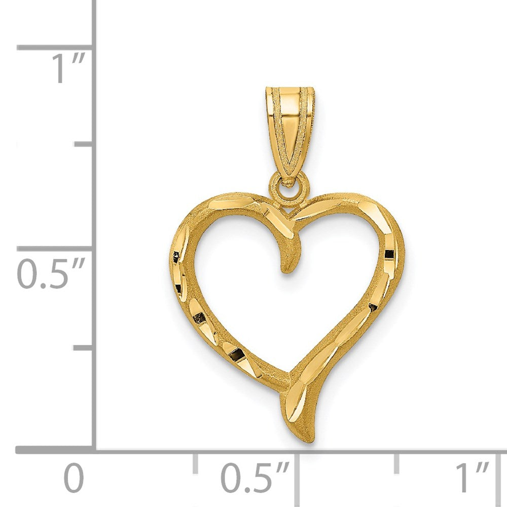 14K Gelbgold Poliert Herz Anhänger