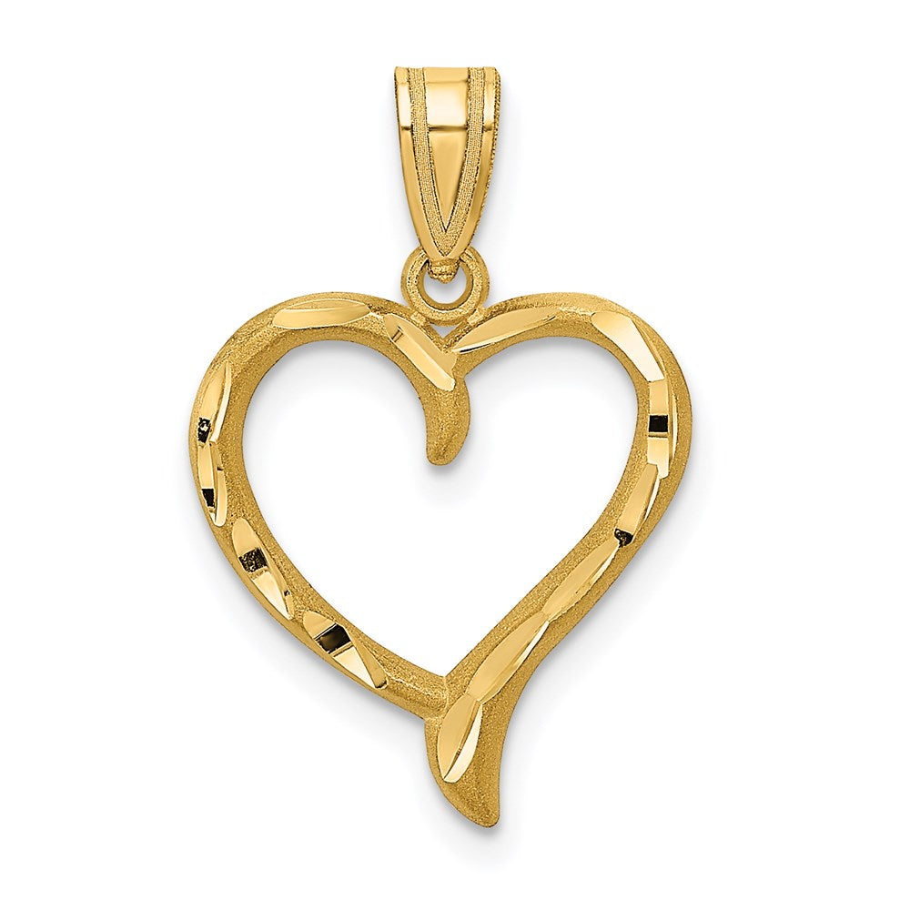 14K Gelbgold Poliert Herz Anhänger