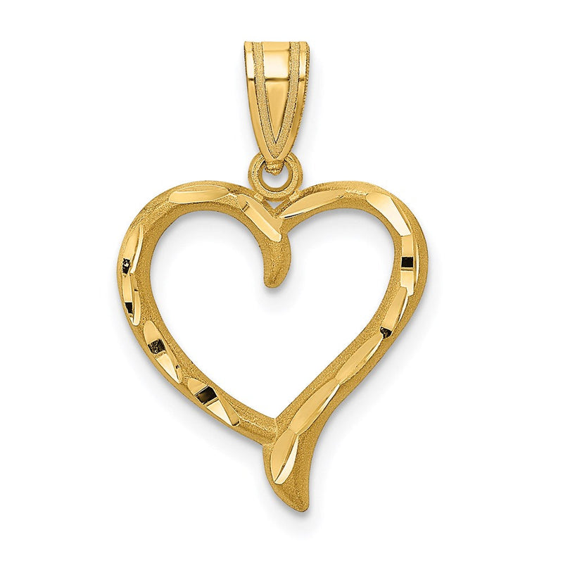 14K Gelbgold Poliert Herz Anhänger