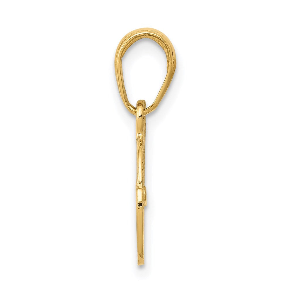 14K Gelbgold Poliert Key und Schloss Charm