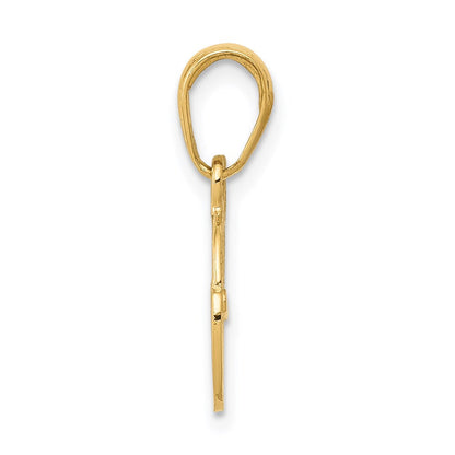 14K Gelbgold Poliert Key und Schloss Charm