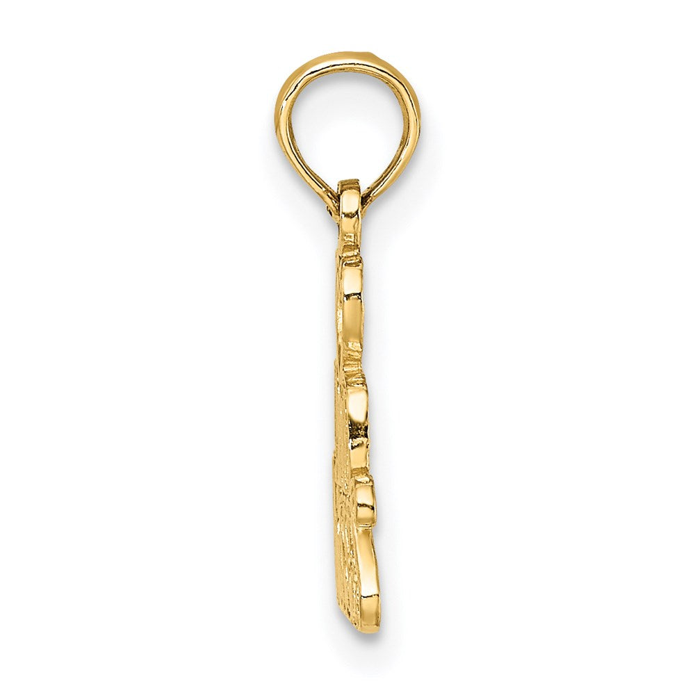 14K Gelbgold Herz und Kisses Charm