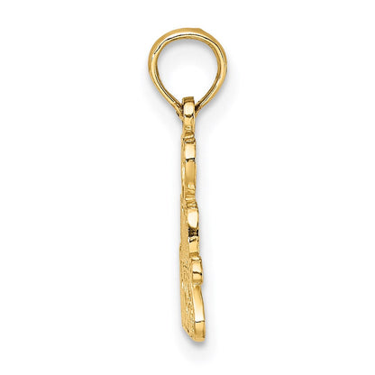 14K Gelbgold Herz und Kisses Charm