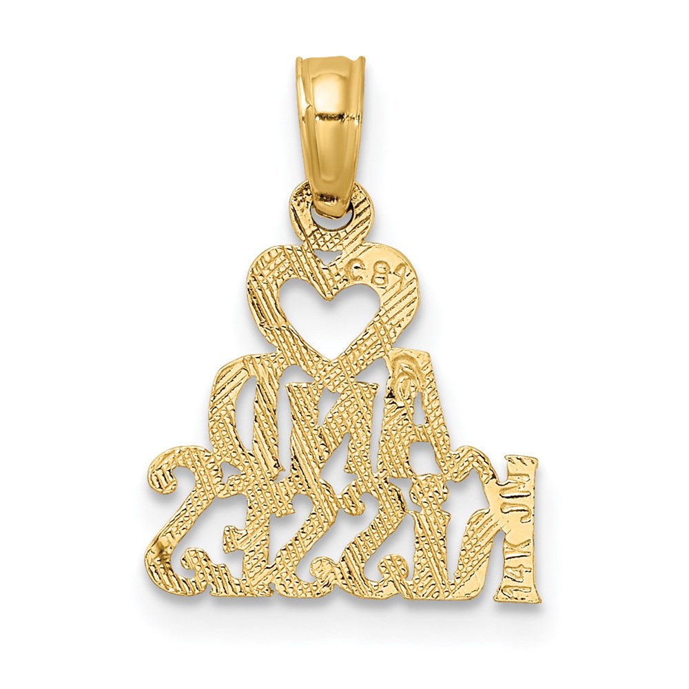 14K Gelbgold Herz und Kisses Charm