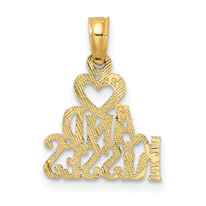 14K Gelbgold Herz und Kisses Charm