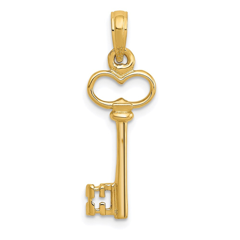 14K Gelbgold Poliert 3-d Key Charm