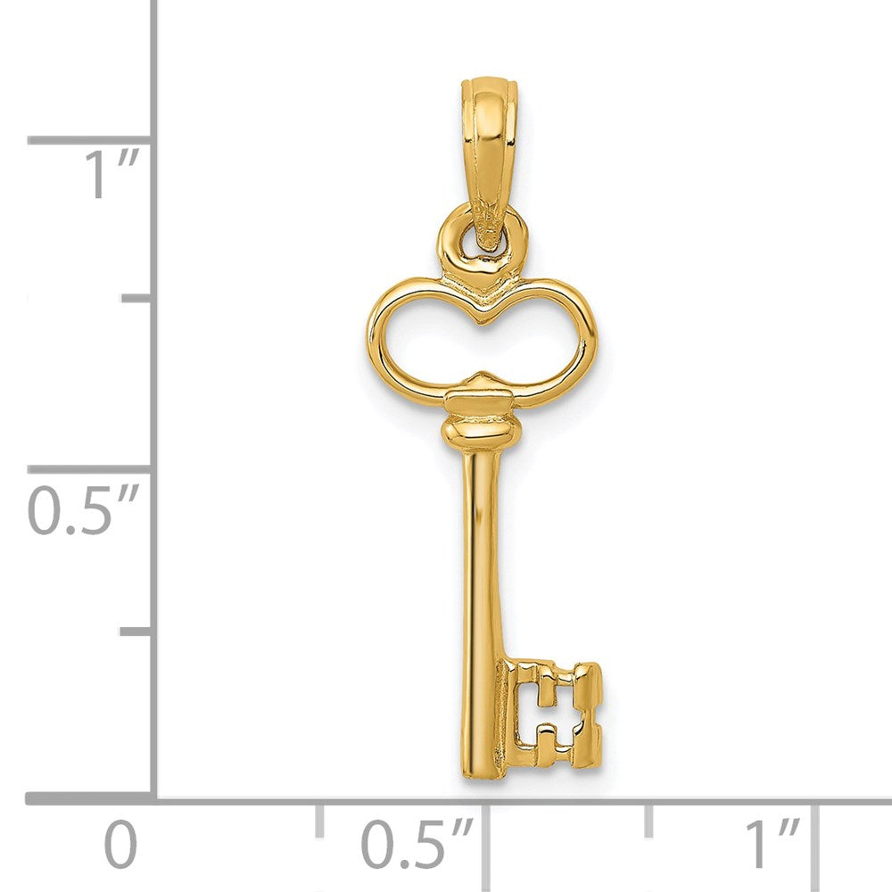 14K Gelbgold Poliert 3-d Key Charm