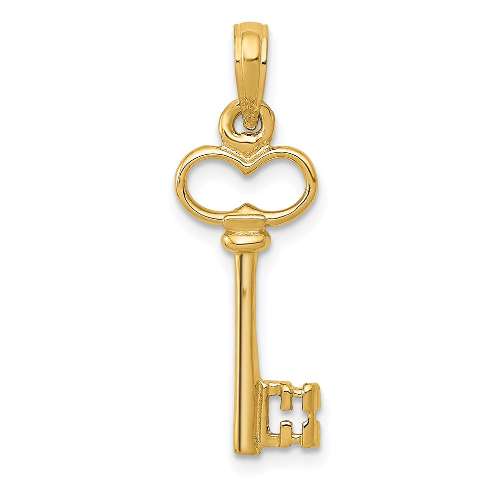 14K Gelbgold Poliert 3-d Key Charm