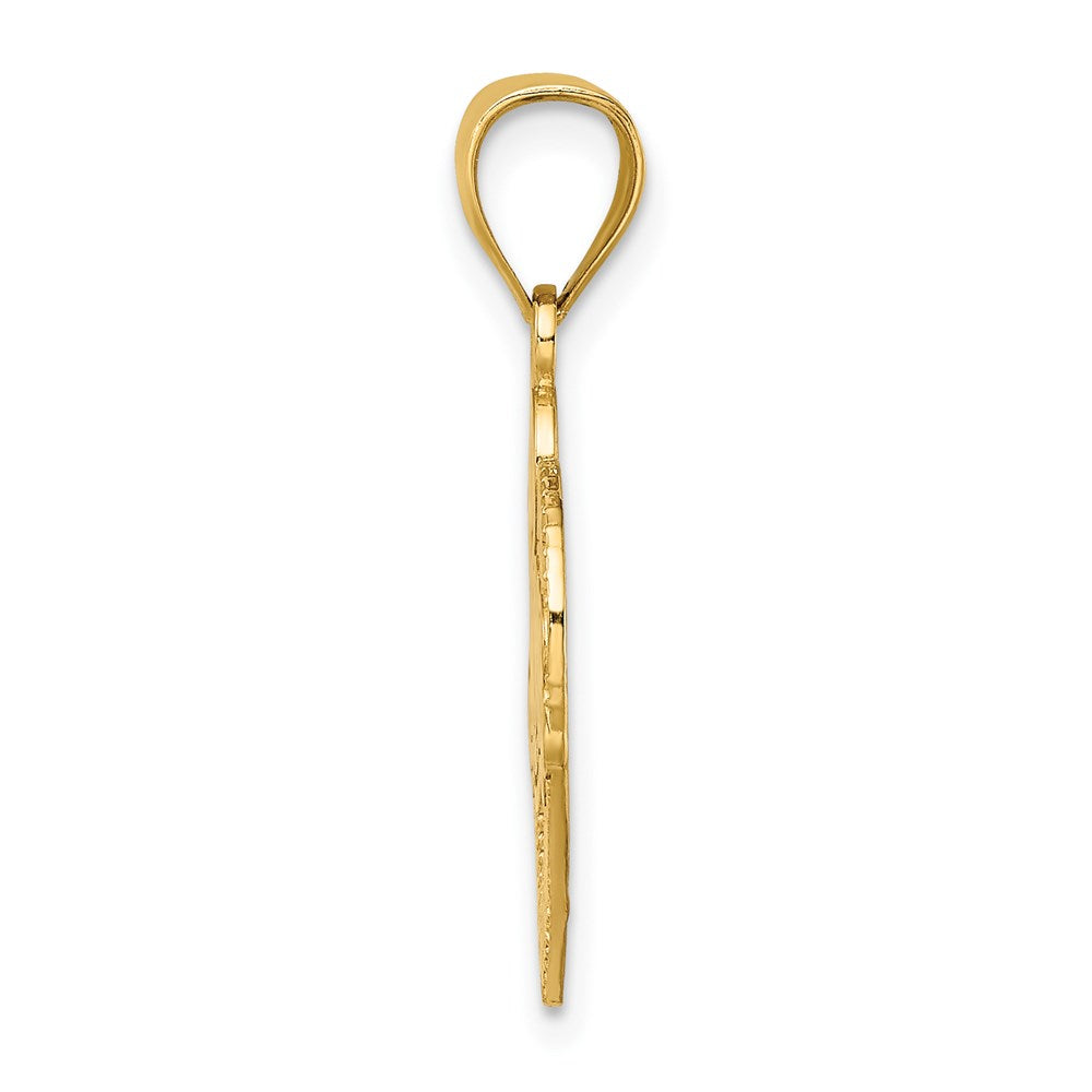 14K Gelbgold LOVE-Schriftzug im Herzrahmen-Charm