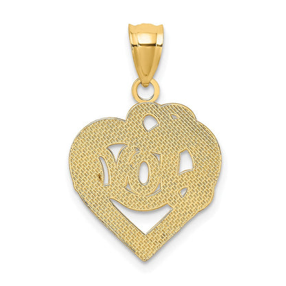 14K Gelbgold LOVE-Schriftzug im Herzrahmen-Charm