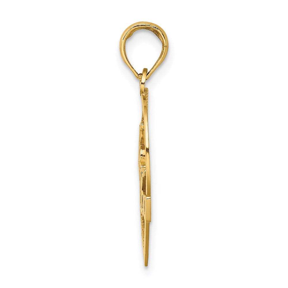 14K Gelbgold I Herz You in Rahmen Charm