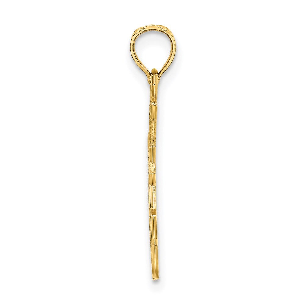 14K Gelbgold I Liebe You Stacked Block Charm