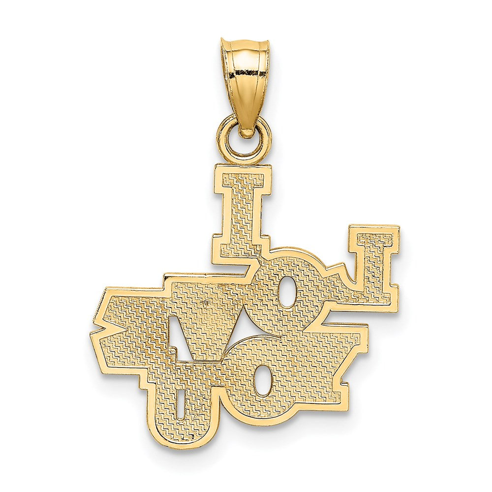 14K Gelbgold I Liebe You Stacked Block Charm