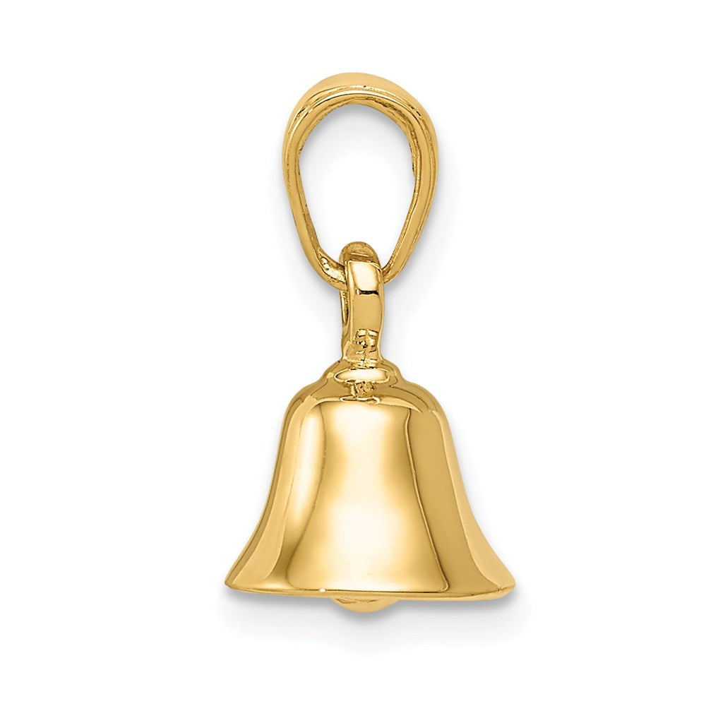 14K Gelbgold 3D beweglicher Glocken-Anhänger