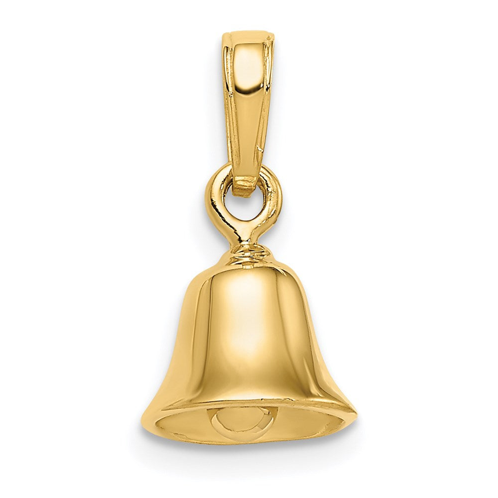 14K Gelbgold 3D beweglicher Glocken-Anhänger
