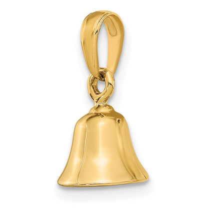 14K Gelbgold 3D beweglicher Glocken-Anhänger