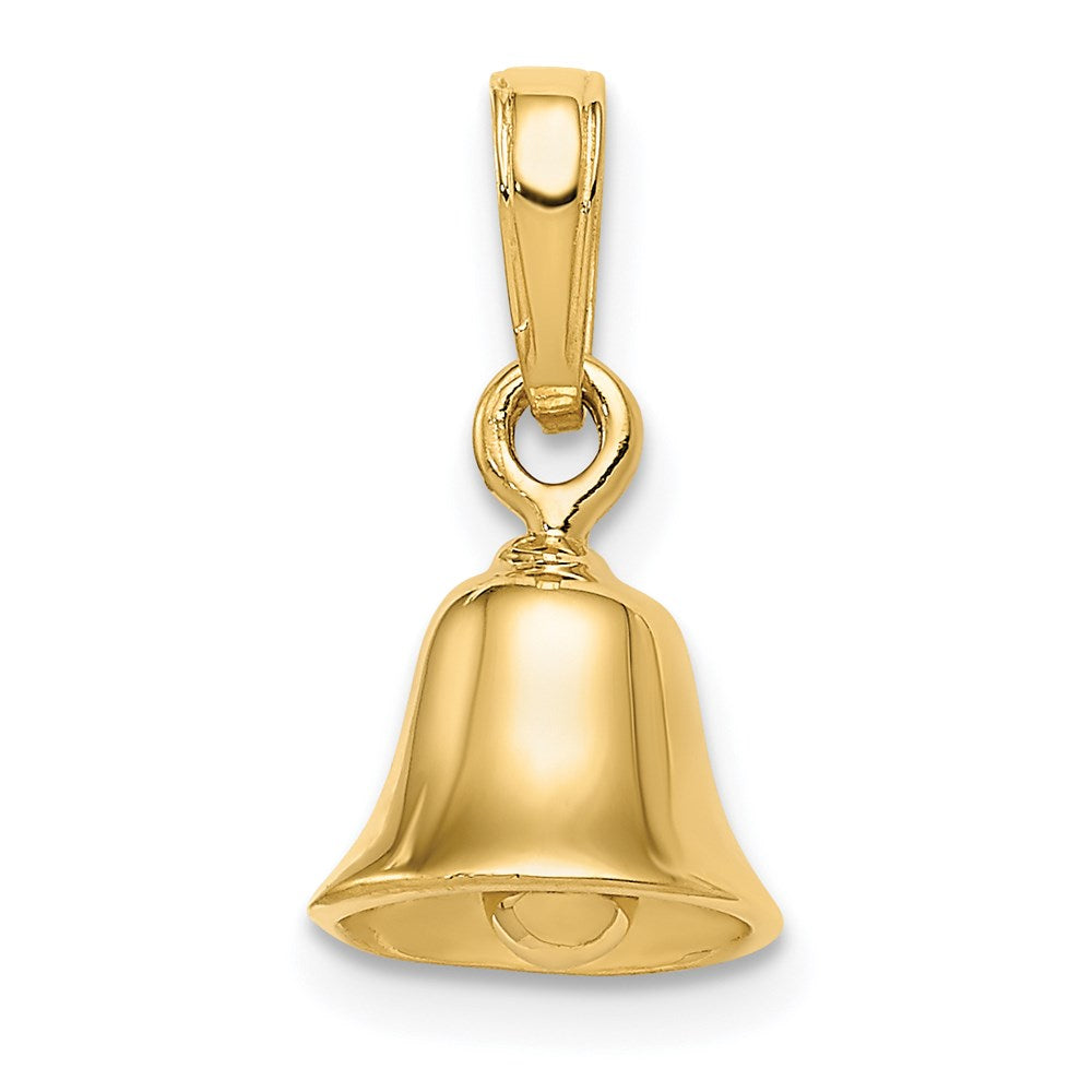 14K Gelbgold 3D beweglicher Glocken-Anhänger