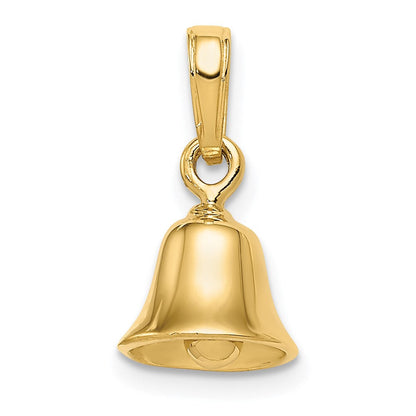 14K Gelbgold 3D beweglicher Glocken-Anhänger