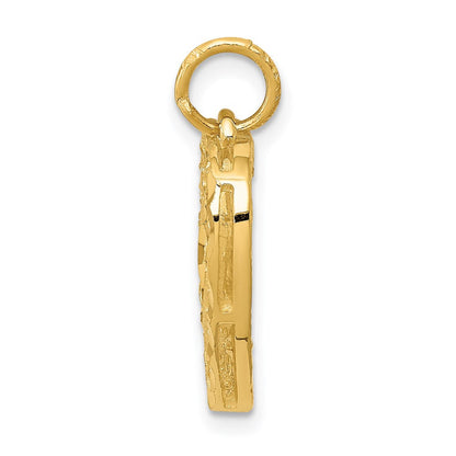 14K Gelbgold Polierter Herz-Anhänger