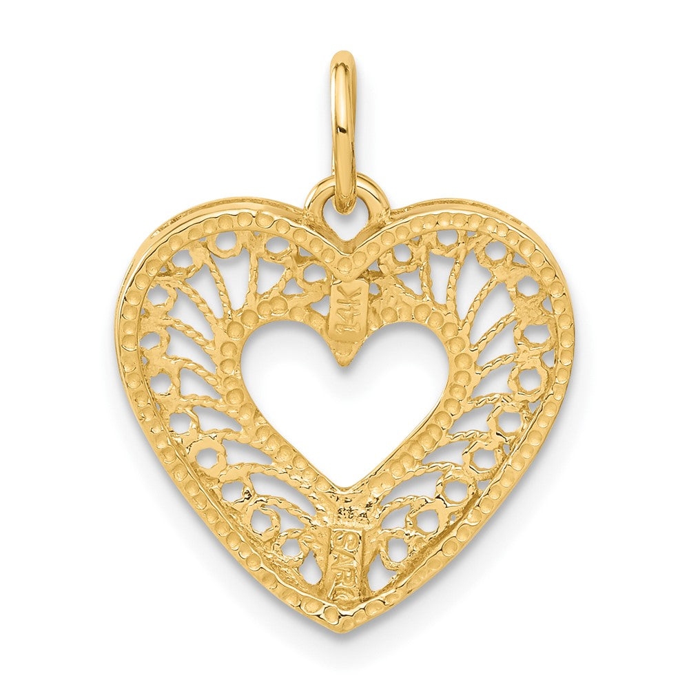 14K Gelbgold Polierter Herz-Anhänger