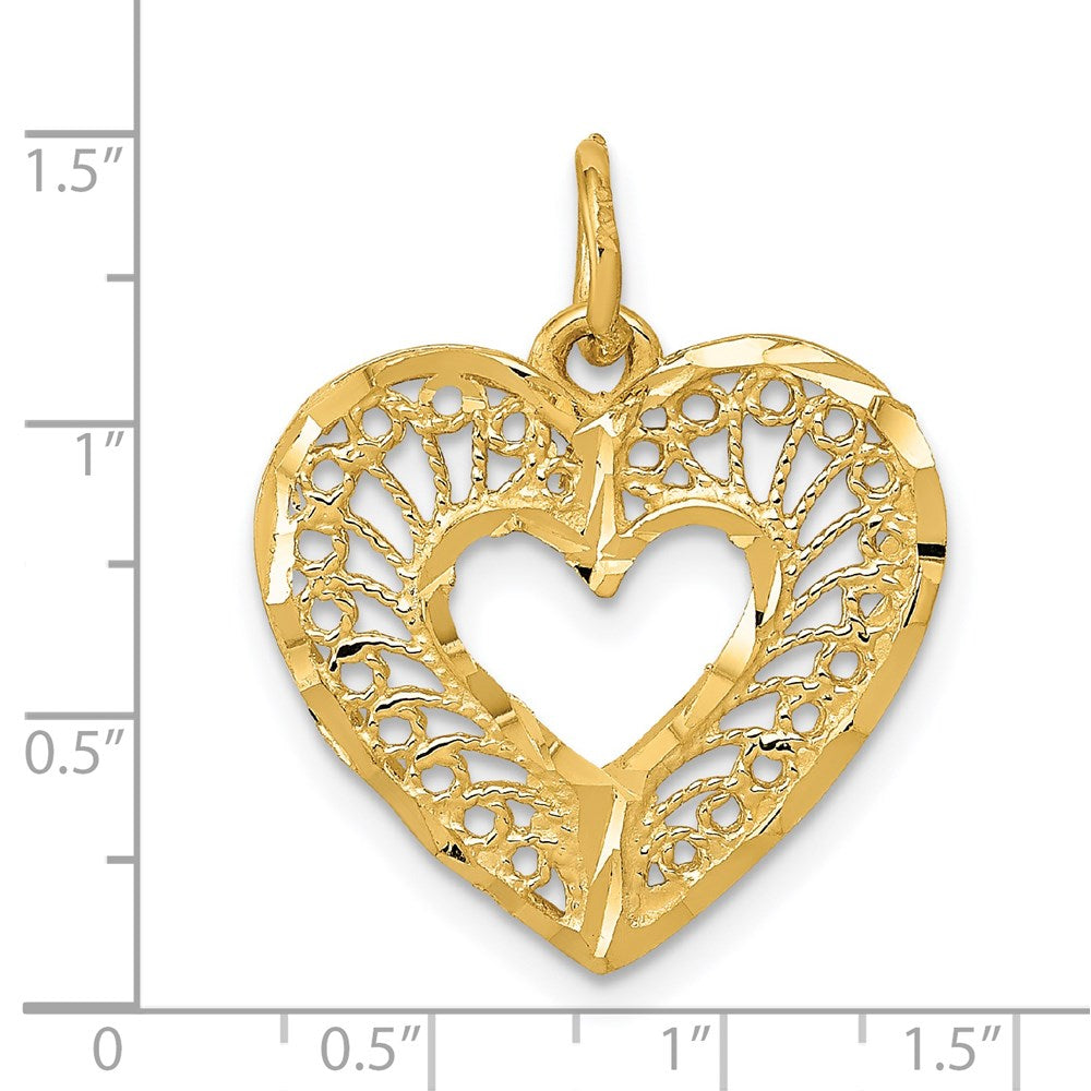 14K Gelbgold Polierter Herz-Anhänger
