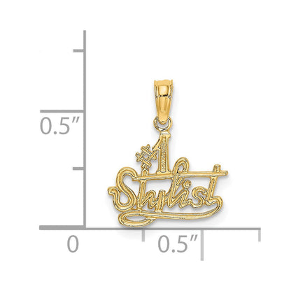 14K Gelbgold #1 Stylist Charm