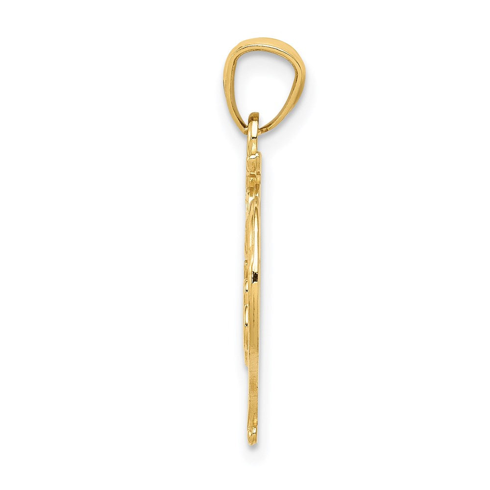 14K Gelbgold Diamantiert 15 Anos Herz Anhänger