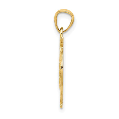 14K Gelbgold Diamantiert 15 Anos Herz Anhänger